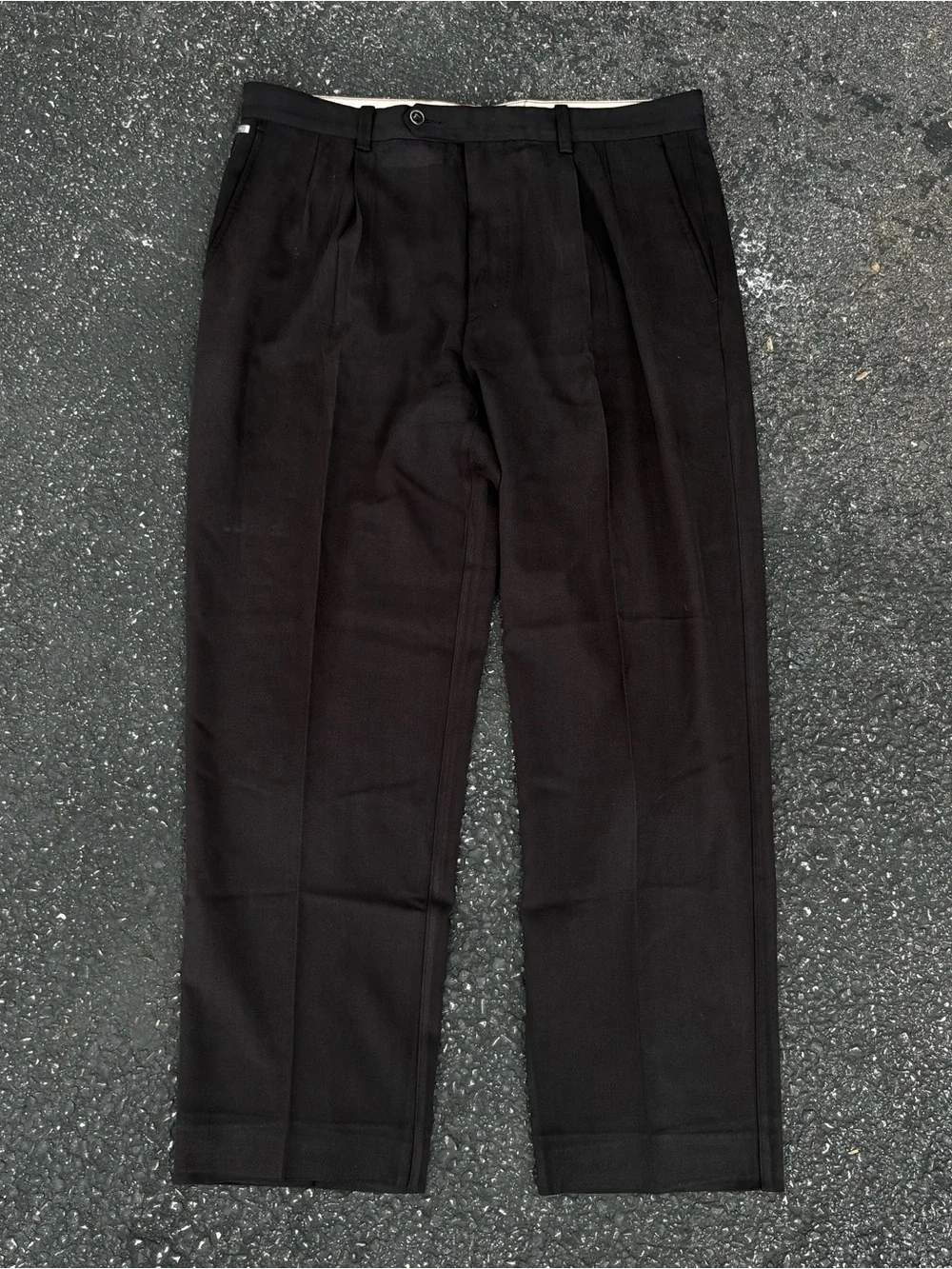 Tommy Bahama Black Pleated Silk Cotton Trousers Dress Pants Mens 35x30 Preppy